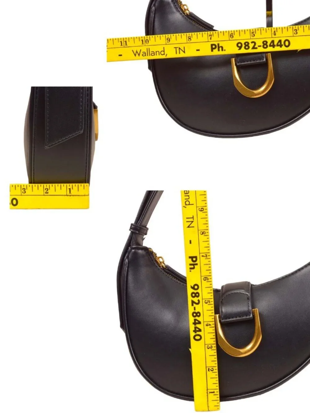 MADISON WEST Black Crescent Boho Shoulder Bag